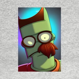 Funny robot with mustache T-Shirt